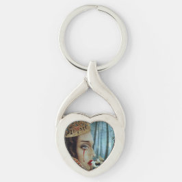 Llavero Collage Gótico Surreal Único Reina triste de los c