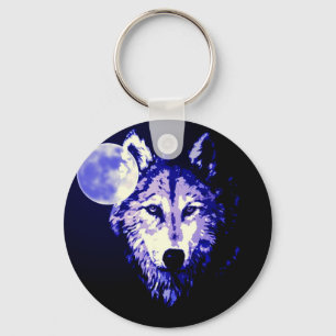 Llavero Collage nocturno azul oscuro de Wolf y Moon