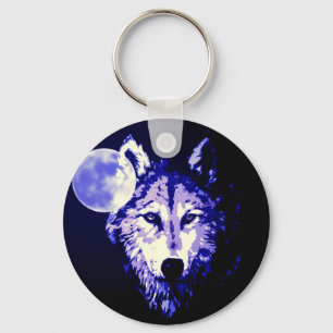 Llavero Collage nocturno azul oscuro de Wolf y Moon