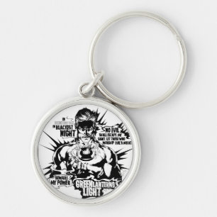 Llavero Collage verde del texto de la linterna