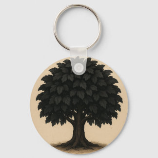 Llavero Collar de árbol negro - Colgante minimalista de la