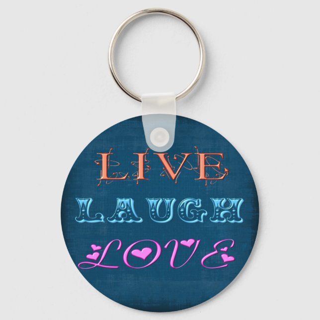 Llavero Collar de cadena con Vive Ríe Ama (Anverso)