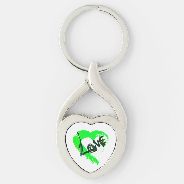 Llavero Collar de corazón de amor con cierre (Anverso)