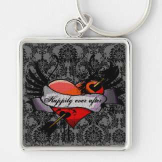 Llavero Collar de corazón grunge feliz para siempre luna d