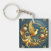 Collar de Emblema de Pájaro Ornamental Dorado