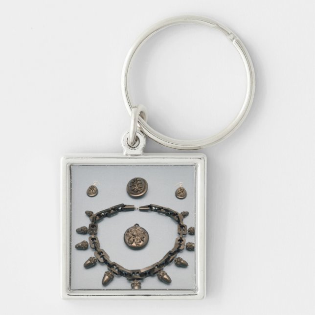 Llavero Collar, pendientes, broche y colgante, c.1870 (Frente)