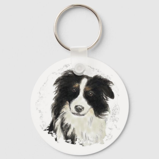 Llavero Collie de borde personalizado - Colección de perro (Anverso)