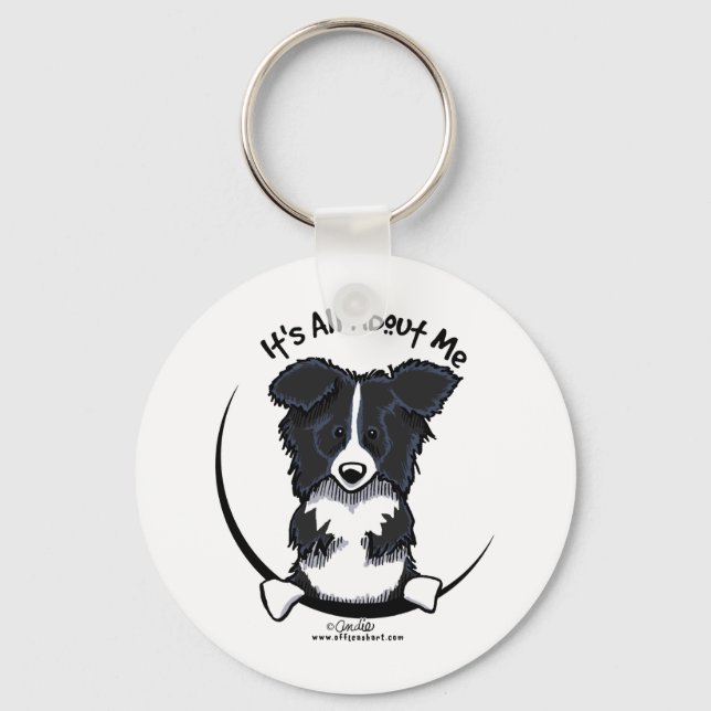 Llavero Collie de borde todo sobre mí (Anverso)