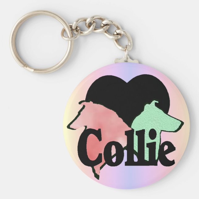 Llavero Collie Lovers fuerte y suave (Frente)