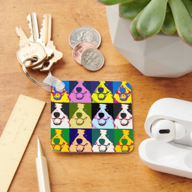 Llavero Collie Retro Border Collie Pop Art (Escritorio )
