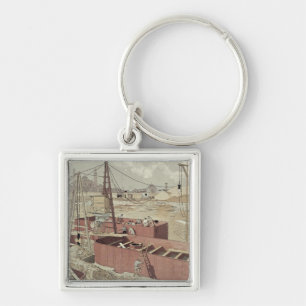 Llavero Colocación de las fundaciones para la torre Eiffe