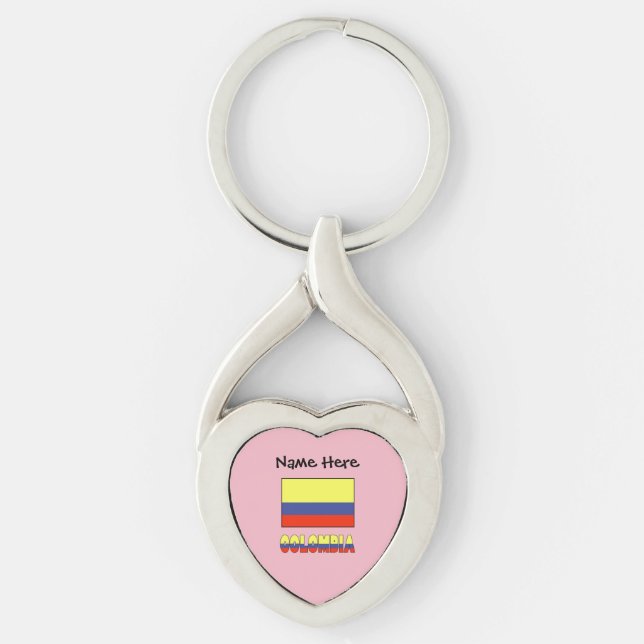 Llavero Colombia y la bandera colombiana personalizada (Anverso)