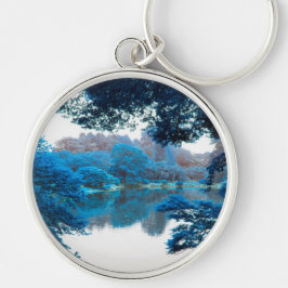 Llavero Color azul hecho fresco, naturaleza única, lago