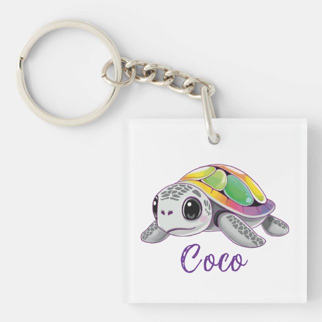 Llavero Color Burst Sea Turtle (Frente)