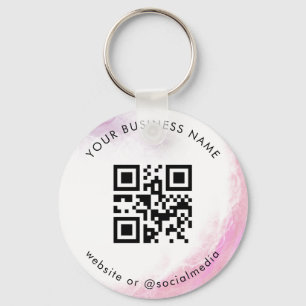 Llavero Color de agua rosa Rubor Añadir Personalizado QR A