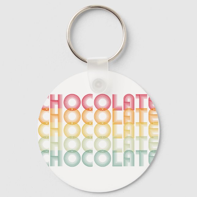 Llavero Color del arcoiris del chocolate retro (Anverso)