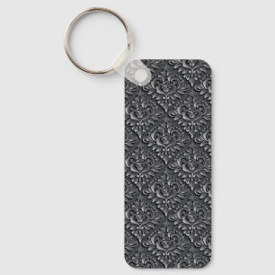Llavero Color negro del patrón Damask fondo-23961 aislado 