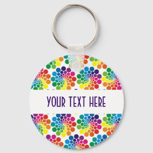 Llavero Color Points Circle Pattern + tu backgr. y texto