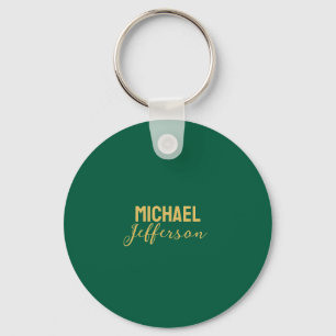 Llavero Color verde dorado elegante nombre minimalista mod