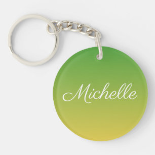 Llavero Color verde y amarillo oscuro personalizado