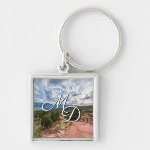 Llavero Colorado Pikes Peak Evening Hike Square Keychain