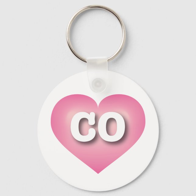 Llavero Colorado Pink Fade Heart - Me encanta el CO (Anverso)