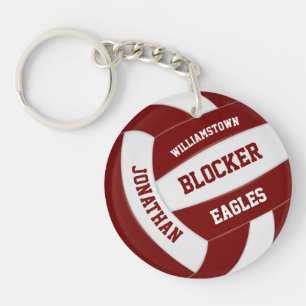 Llavero colores de equipo blanco maroon voleibol personali