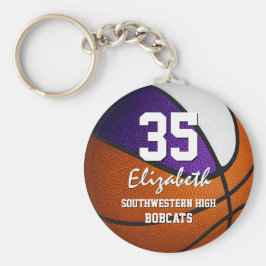 Llavero Colores de equipo blanco morado chicas baloncesto