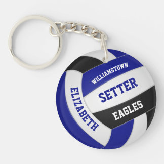 Llavero colores de equipo negro azul voleibol personalizad