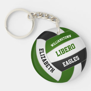 Llavero Colores de equipo negro verde de voleibol personal