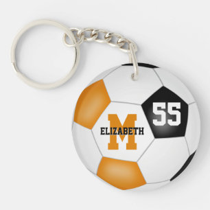 Llavero colores de escuela negro naranja etiqueta de bolsa