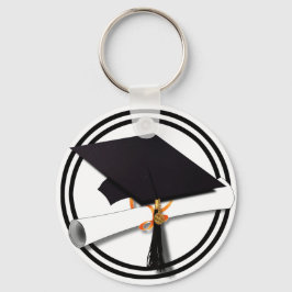 Llavero Colores de la escuela de graduación en blanco y ne