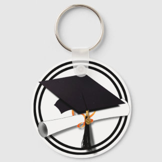 Llavero Colores de la escuela de graduación en blanco y ne