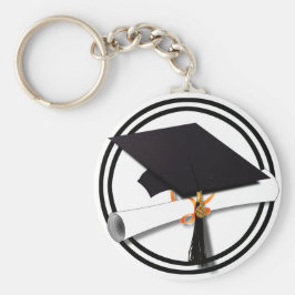 Llavero Colores de la escuela de graduación en blanco y ne