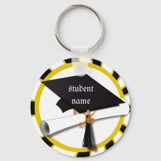 Llavero Colores De La Escuela De Graduación Negro Y Oro (¡