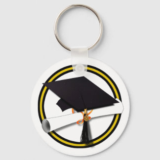 Llavero Colores De La Escuela De Graduación Oro Y Negro