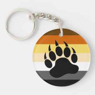 Llavero Colores de orgullo de oso franjas Pata de oso