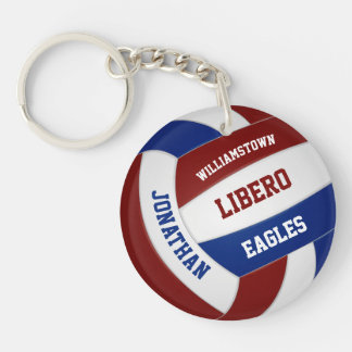 Llavero Colores del equipo azul marrón de voleibol persona