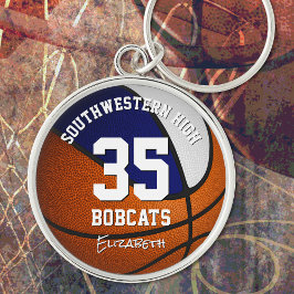 Llavero colores del equipo blanco azul chicas niños nombre