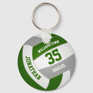 Llavero colores del equipo de deportes grises verdes