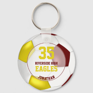 Llavero colores del equipo de fútbol masculino de burgundy