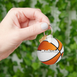 Llavero colores del equipo de naranja de baloncesto mascul