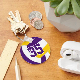 Llavero Colores del equipo de voleibol de oro morado