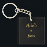 Llavero Colores negros y dorados profesional moderno<br><div class="desc">Presente este diseño moderno y elegante. Esta plantilla se puede personalizar para satisfacer todas las ocupaciones profesionales.</div>
