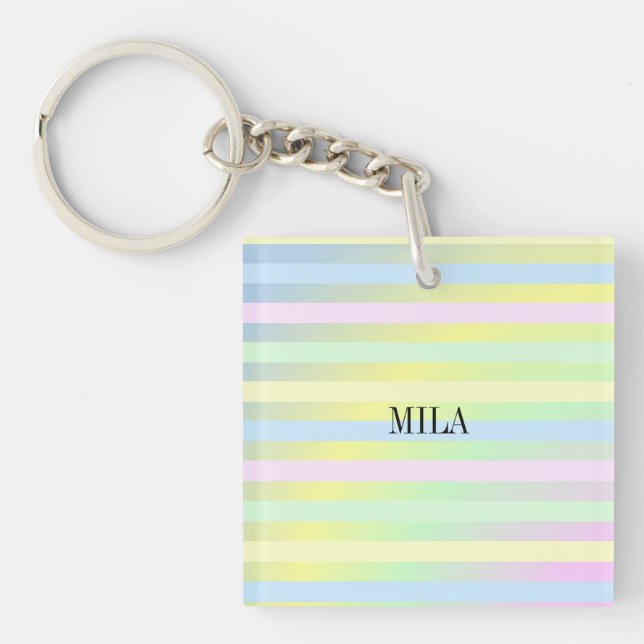 Llavero Colores pastel del arcoiris (Frente)