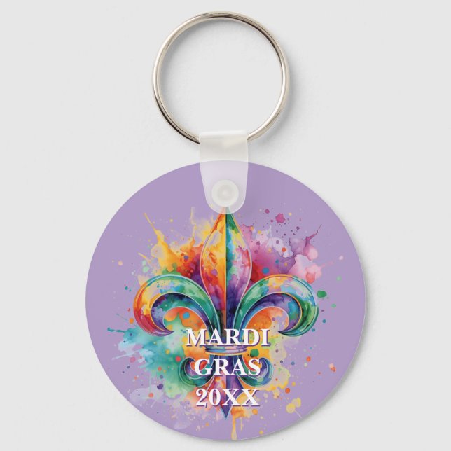 Llavero Colores personalizados de Mardi Gras (Anverso)