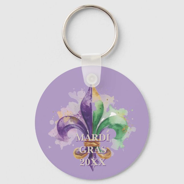 Llavero Colores personalizados de Mardi Gras (Anverso)