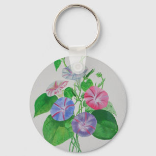 Llavero Colorful Climbing Morning Glory Botanical Art