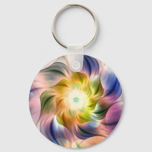 Llavero Colorful Flame Fractal Flower 