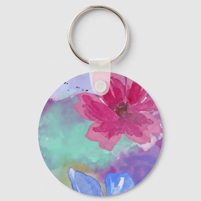 Llavero Colorful Floral Art Keychain (Anverso)
